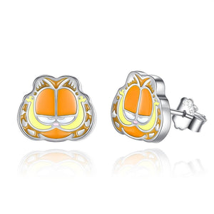 YE3103 925 Sterling Silver Disney Garfield Cat Earrings