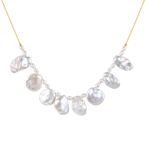 FX0813 925 Sterling Silver Irregular Natural Pearl Necklace