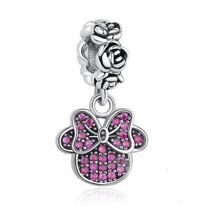 PY1015 925 Sterling Silver Pave Full CZ Minnie Charm