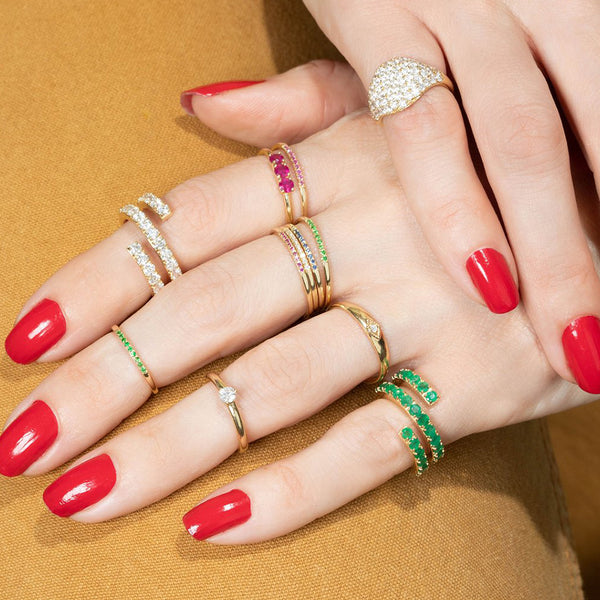 FJ0442 925 Sterling Silver Blue Zircon Eternity Ring