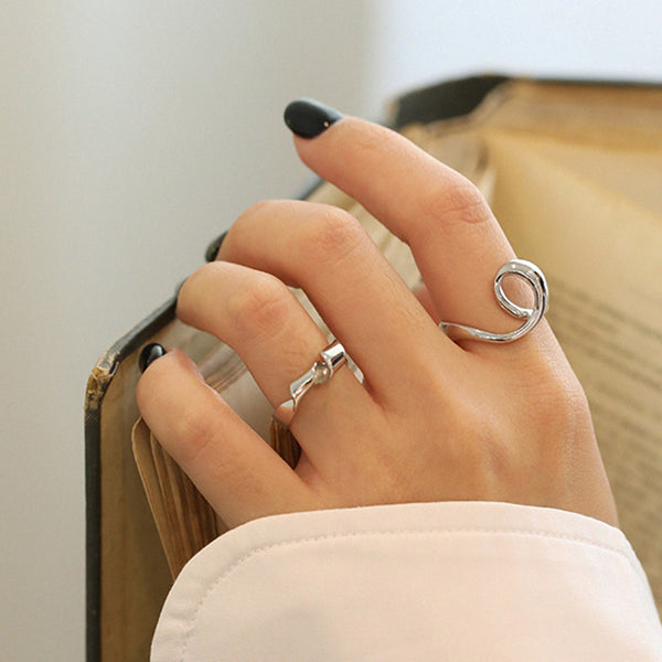 RHJ1110 925 Sterling Slver Distortion Open Ring