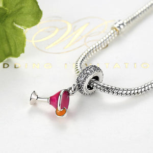 PY1431 925 Sterling Silver Fruity Cocktail Dangle Charm