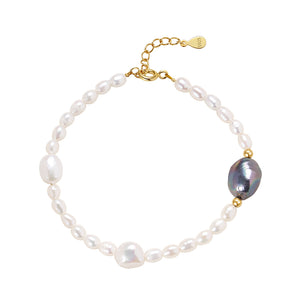 FS0256 925 Sterling Silver Freshwater Pearl Bracelet