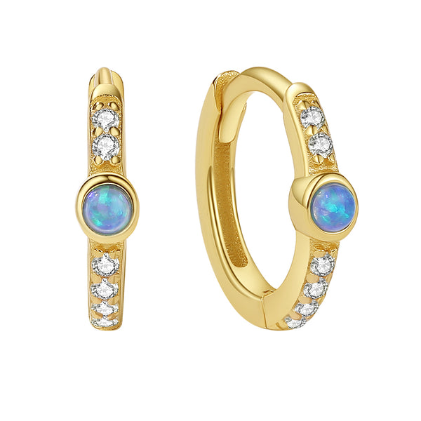 YHE0339 925 Sterling Silver Pave Cubic Zirconia Hoop Earring