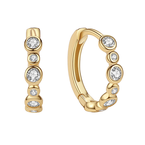 YHE0364 925 Sterling Silver Boutique Cubic Zirconia Hoop Earring