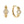 YHE0398 925 Sterling Silver Gold Cubic Zirconia Huggie Earring
