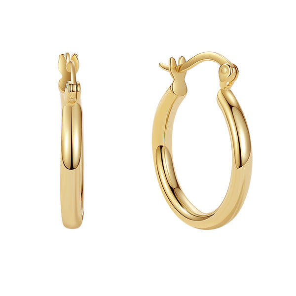YHE0468 925 Sterling Silver Hollow Classic Huggie Hoop Earring