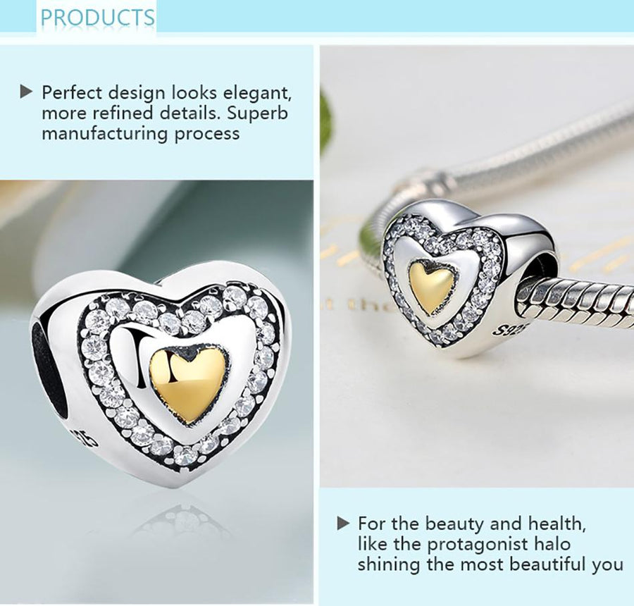 PY1258 925 Sterling Silver Heart Charm