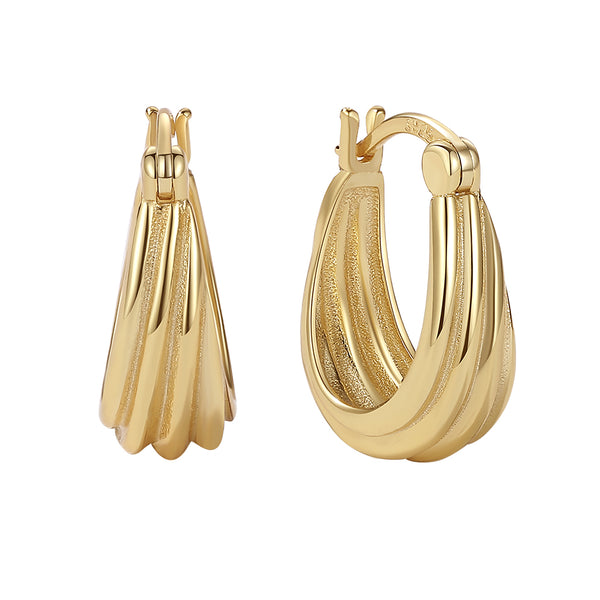 YHE0423 925 Sterling Silver Retro Women Huggie Earring