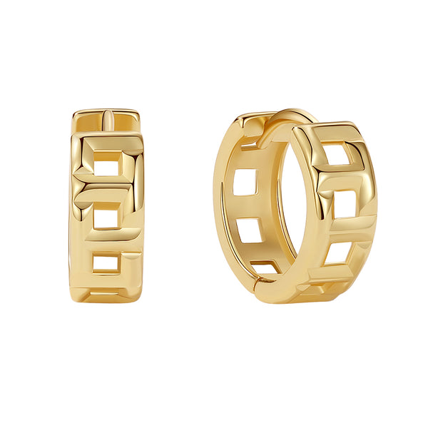 YHE0379 925 Sterling Silver T-shaped Hollow Earrings