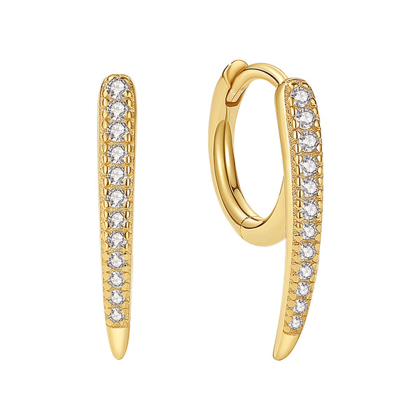 YHE0395 925 Sterling Silver Pave Sparkle Hoop Earring