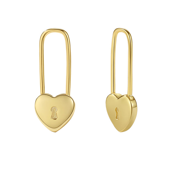YHE0291 925 Sterling Silver Forever Love Heart Pin Earring