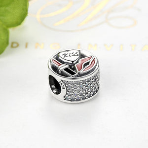 PY1439 925 Sterling Silver My Hot Girl Glamour Kiss Charm