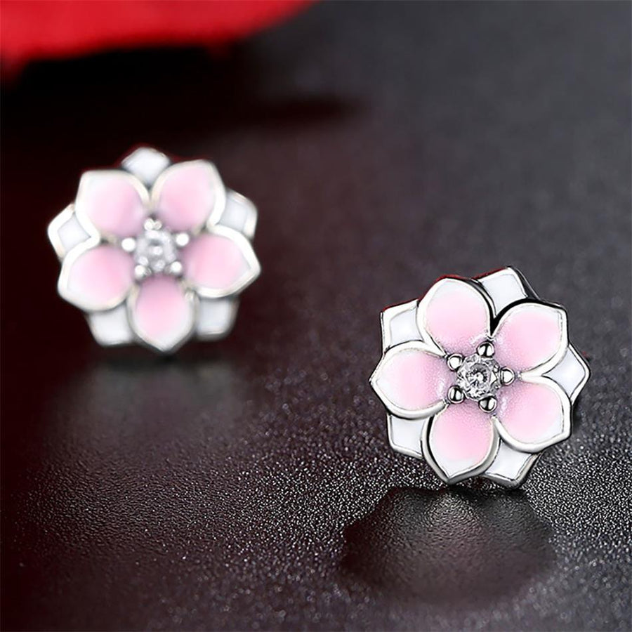 YE3133 925 Sterling Silver Magnolia Bloom Stud Earrings