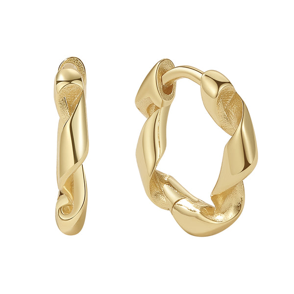 YHE0437 925 Sterling Silver Simple Twist Hoop Earring For Girls