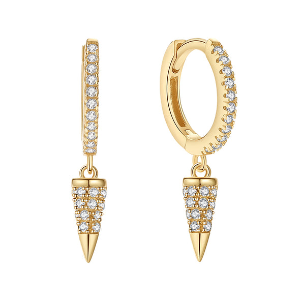 YHE0247 925 Sterling Silver Rivet Cubic Zirconia Dangle Earring