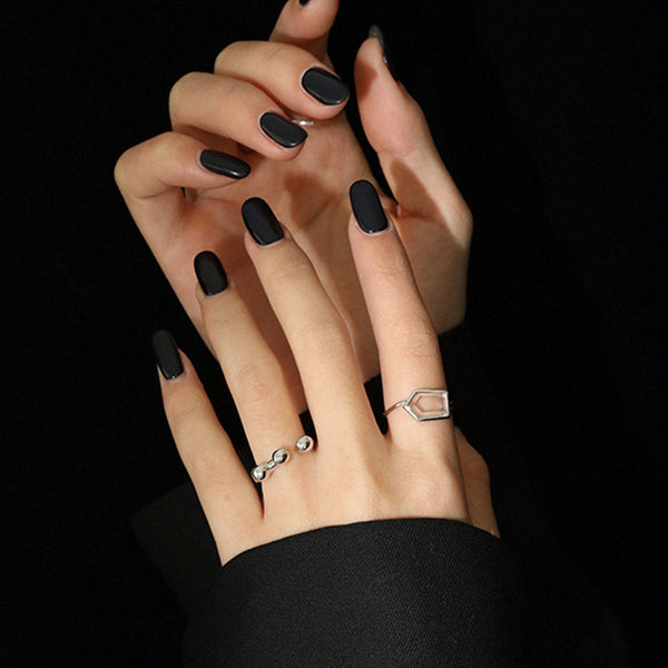 RHJ1090 925 Sterling Silver Triple Bead Open Ring