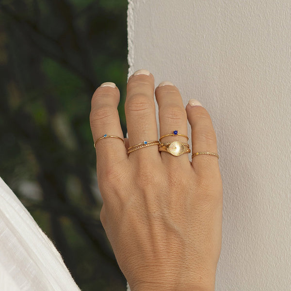 FJ0701 925 Sterling Silver Minimal Lapis Size Ring