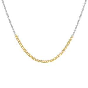 FX0885 925 Sterling Silver Curb Link Chain Necklace [Mixed color]