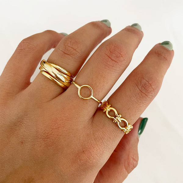 FJ0789 925 Sterling Silver Omega Omega Ring