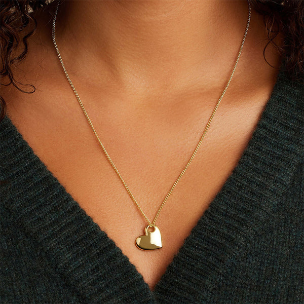 FX0915 925 Sterling Silver Sideway Heart Pendant Necklace