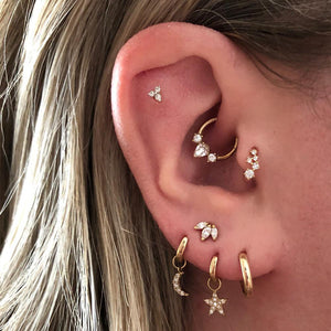 FE1134 925 Sterling Silver Constellation Zircon Hoop Earrings