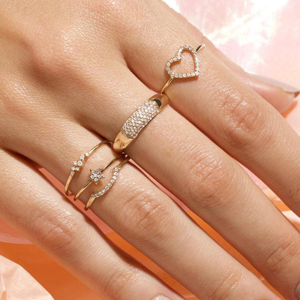 FJ0663 925 Sterling Silver Heart Wide Open Ring