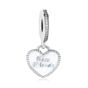 PY1371 925 Sterling Silver For Best Friend Heart Charm