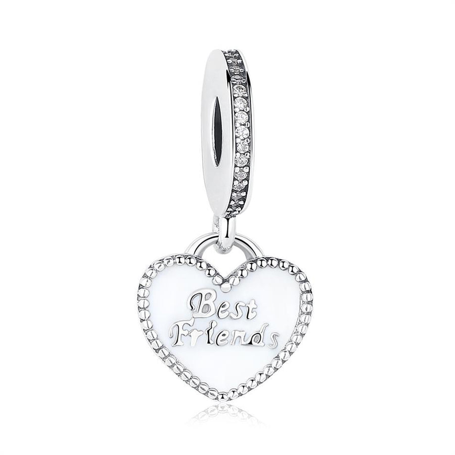 PY1371 925 Sterling Silver For Best Friend Heart Charm