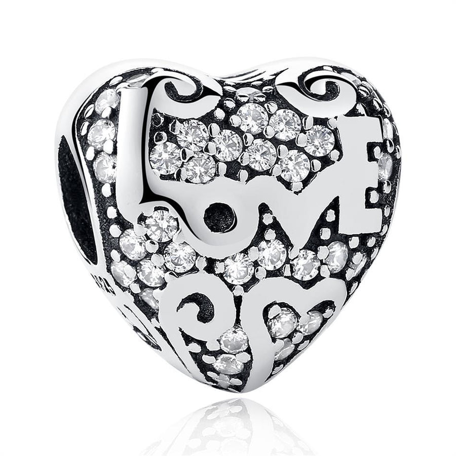 PY1391 925 Sterling Silver Don't Doubt Love Heart Charm