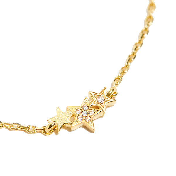 FS0303 925 Sterling Silver Triple Star Cubic Zirconia Bracelets For Women