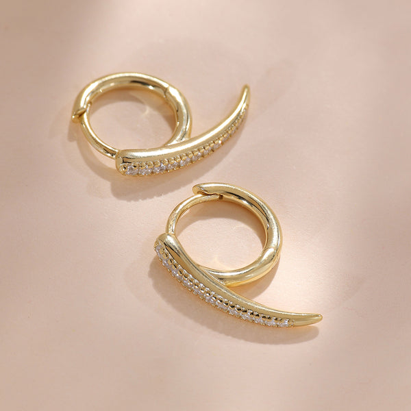 YHE0395 925 Sterling Silver Pave Sparkle Hoop Earring