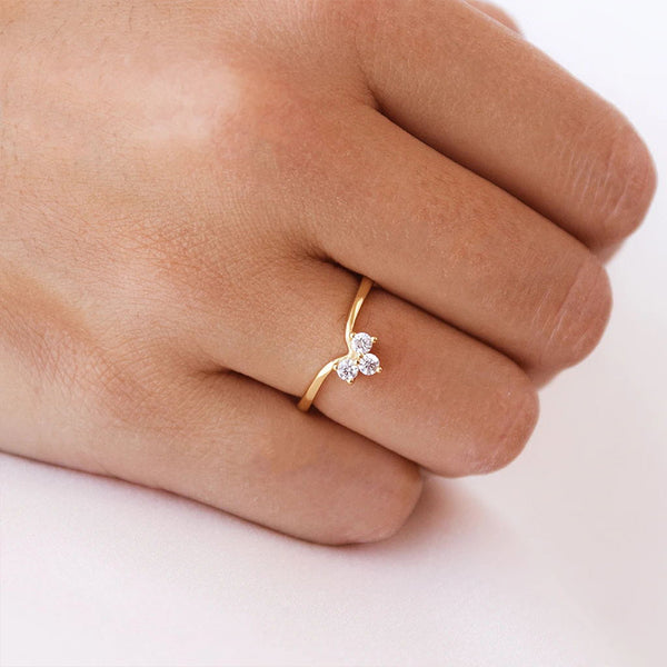 FJ0317 925 Sterling Silver Lotus Zircon Ring