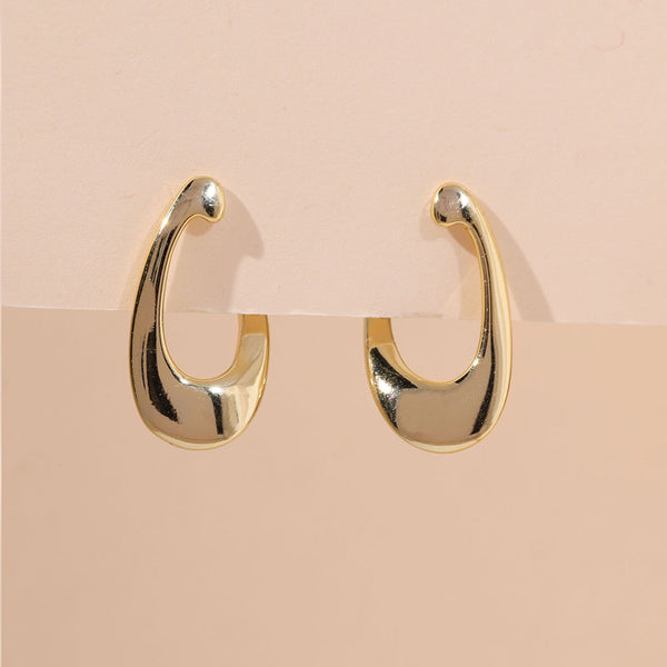 YHE0335 925 Sterling Silver Geometric French Light Luxury Irregular Earrings