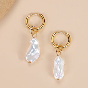 FE1708 925 Sterling Silver Baroque Pearl Earrings
