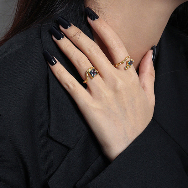 RHJ1043 CZ Adjustable Ring