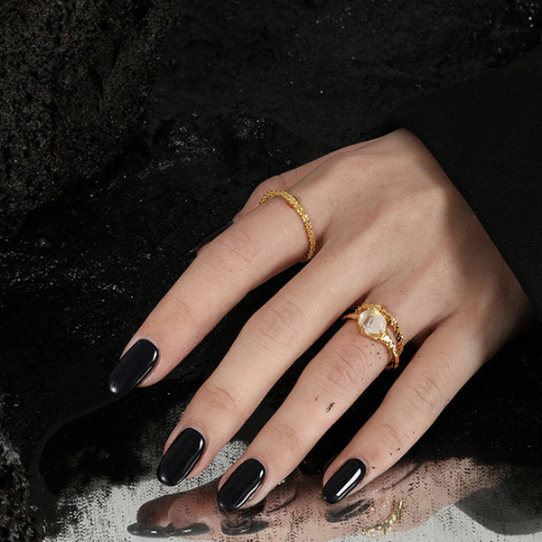 RHJ1029 925 Sterling Silver Sparkle Chain Ring