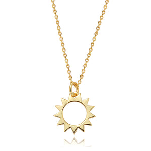 FX0313 925 Sterling Silver Sun Necklace
