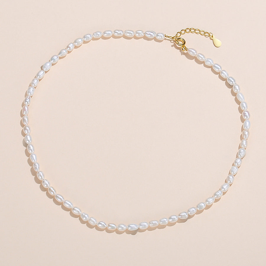 FX0727 925 Sterling Silver Natural Pearl Necklaces