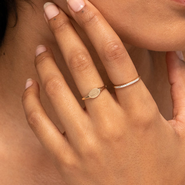 FJ0502 925 Sterling Silver Women Signet Ring