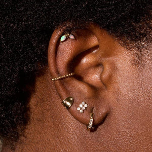 FE1558 925 Sterling Silver Petal Cubic Zircon Stud Earrings