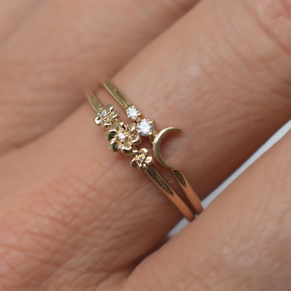 FJ0496 925 Sterling Silver Three Flower Ring