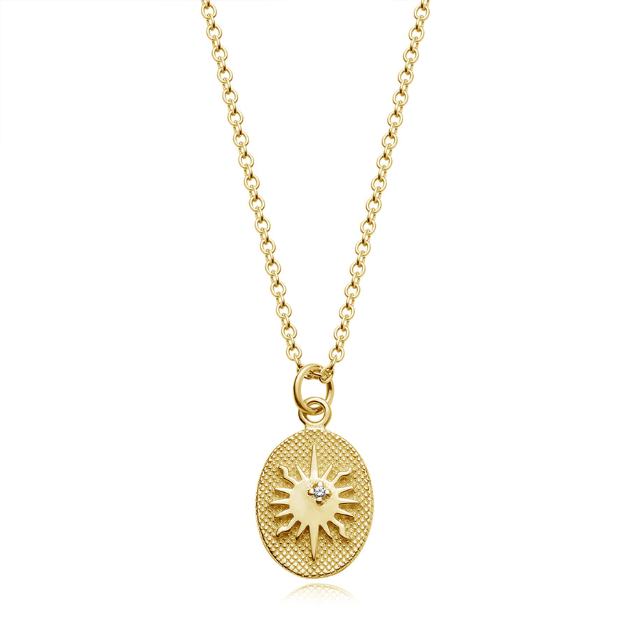 FX0310 925 Sterling Silver Sun Coin Necklace