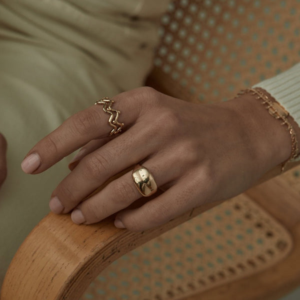 FJ0524 925 Sterling Silver Wave Crooked Ring