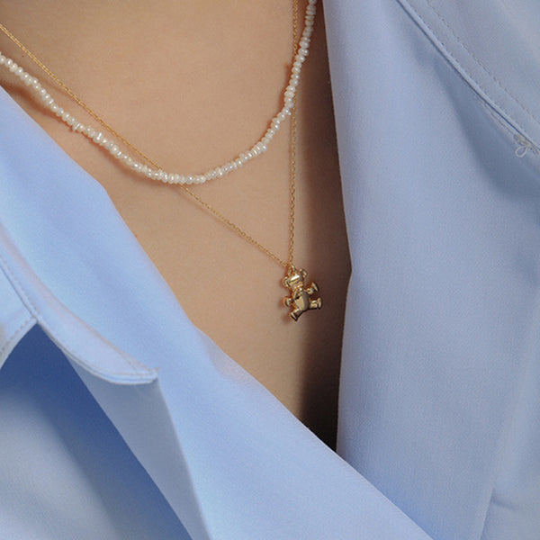 RHX1020 Cute Bear Pendant Necklace