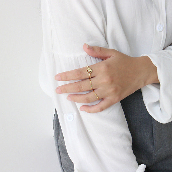 RHJ1037 Happy Smiley Face Ring