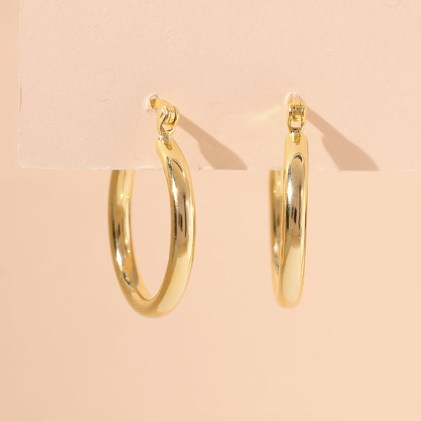 YHE0468 925 Sterling Silver Hollow Classic Huggie Hoop Earring
