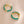 YHE0424 925 Sterling Silver Minimalist Green Enamel Hoop Earring