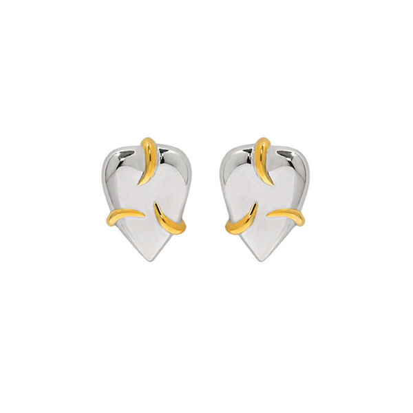 RHE1050 S925 Claw Heart Stud Earring