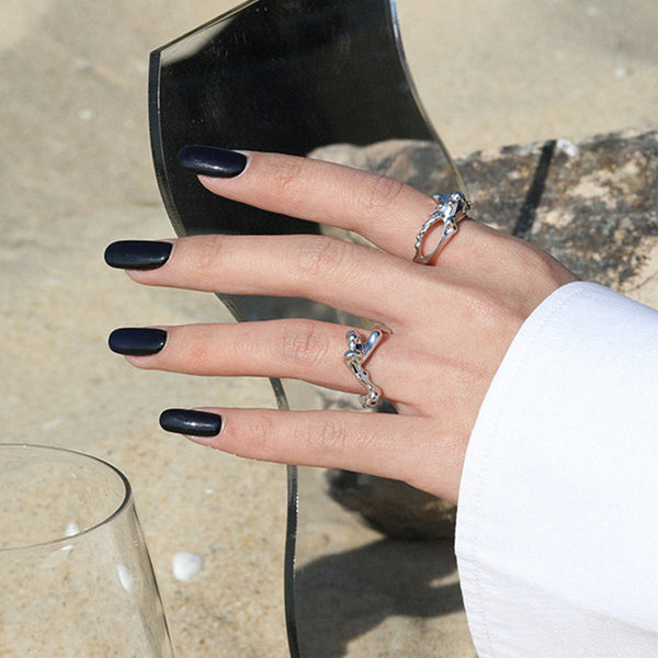 RHJ1116 925 Sterling Silver Irregular Open Ring For Girls